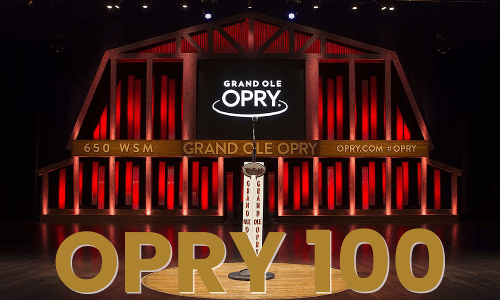 Stage of the Grand Ole Opry in Nashville, celebrating its 100th anniversary—featured on the Opry 100 bus tour from Edmonton.
